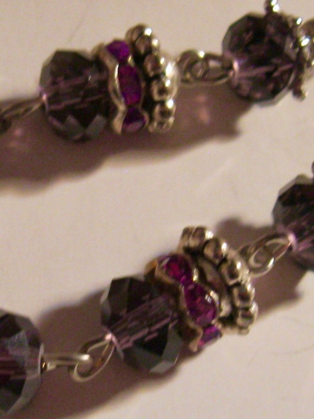ONE OF A KIND PURPLE MAGIC PIERCED EARRINGS BY T. BURKE DESIGNS-SILVER ACCENTS